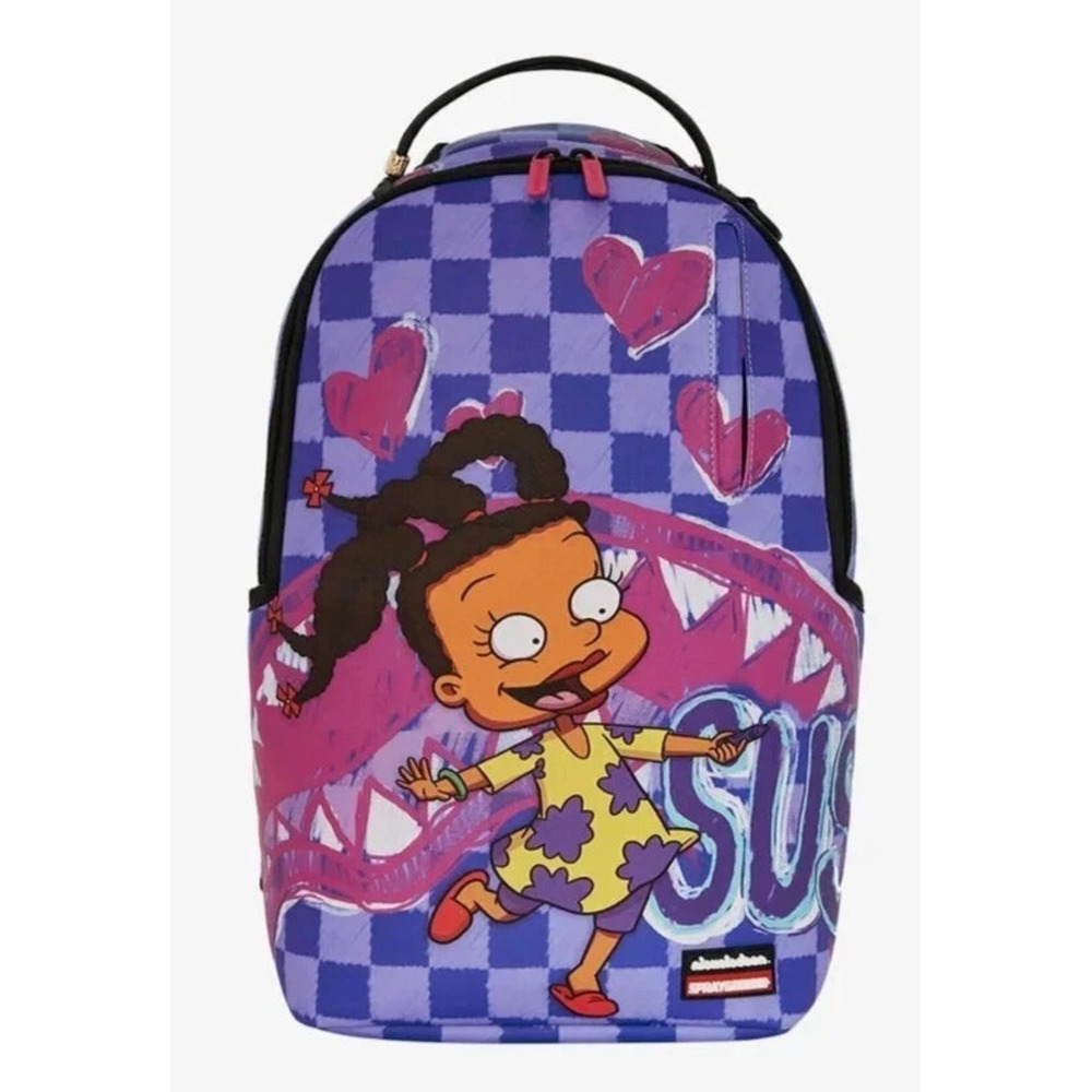 Sprayground Purple and Pink Cartoon Backpack